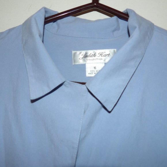 Judith Hart Collection 100% Silk Button Down Shirt Sz 16 - Picture 2 of 6